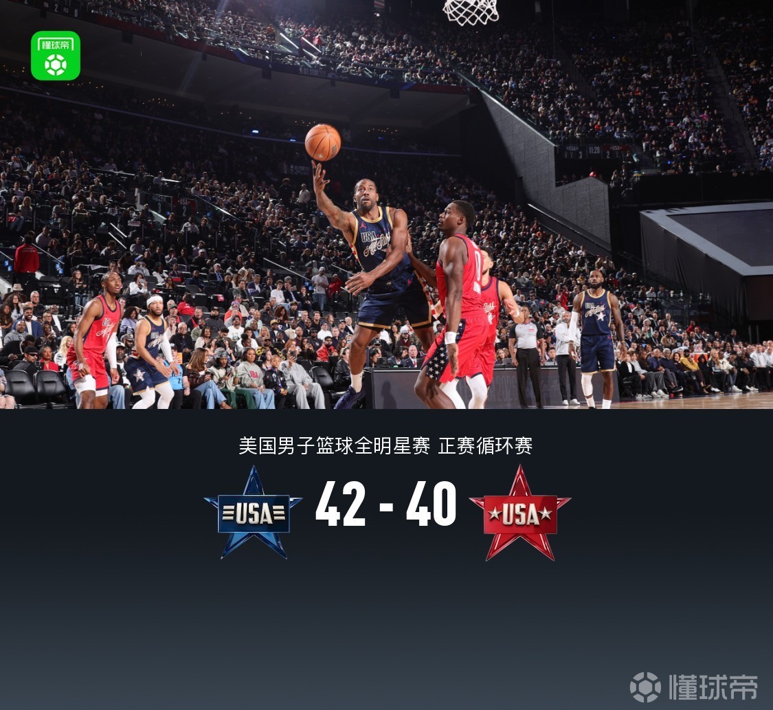 星条队42-40星辰队，福克斯压哨三分绝杀，詹姆斯8分